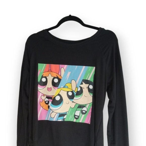 Power puff Girls official long sleeve shirt soft black women's - Picture 4 of 8